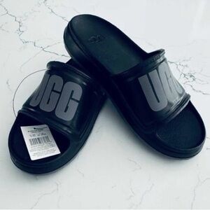 UGG Men’s Black Wilcox Slide with Oversized Logo